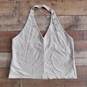 Club Monaco Snap Top Soft Loose Halter Top Natural Beige X Large
